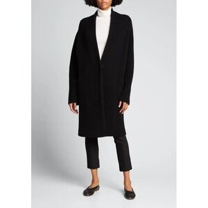 Women's VINCE Size M Black Merino Wool Alpaca Blend Longline Cardigan Coat